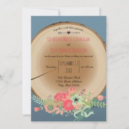 Rustic Wood Bouquet - Einladung zur Hochzeit