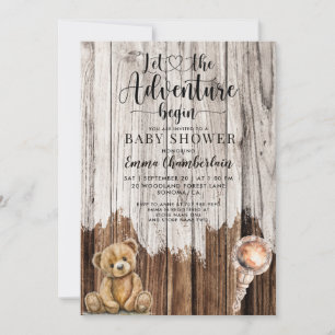 Rustic Wood Boy Baby Adventure beginnt Dusche Einladung