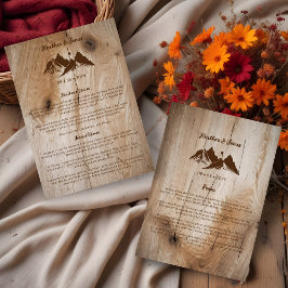 Rustic Wood Brown Mountains Landscape Wedding Wows Einladung