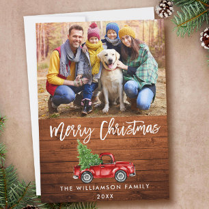 Rustic Wood Brush Script Vintag LKW Weihnachten