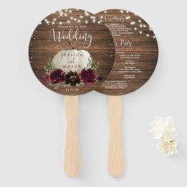 Rustic Wood Burgundy Pumpkin Fan Programm Fächer
