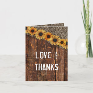 Rustic Wood & Burlap Wedding Vielen Dank Foto Dankeskarte