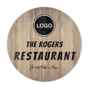 Rustic Wood Business Logo Restaurant Schneidebrett