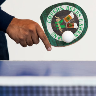 Rustic Wood Cheers Beers Shenanigans Tischtennis Schläger