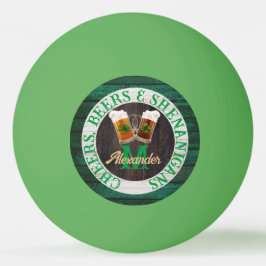 Rustic Wood Cheers Beers Shenanigans Tischtennisball