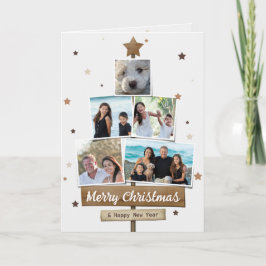 Rustic Wood Christmas Tree | 5 Fotos Collage Card Karte