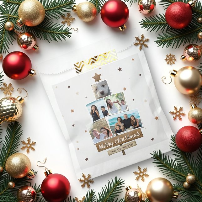 Rustic Wood Christmas Tree | 5 Fotos Collage Geschenktütchen (Von Creator hochgeladen)