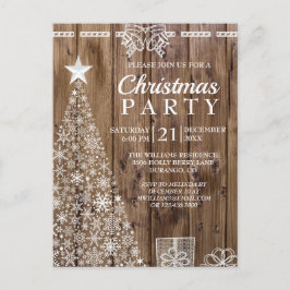 Rustic Wood Christmas Tree Holiday Party einladen Postkarte