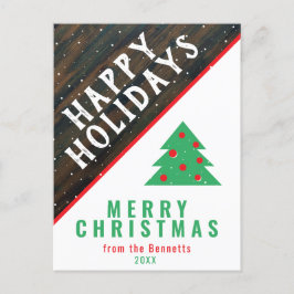 Rustic Wood Christmas Tree Roter Name Weihnachten