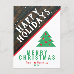 Rustic Wood Christmas Tree Roter Name Weihnachten