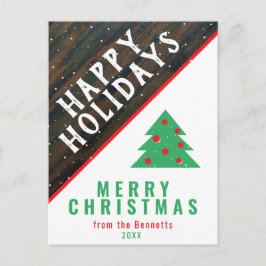 Rustic Wood Christmas Tree Roter Name Weihnachten