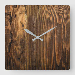 Rustic Wood clock Quadratische Wanduhr