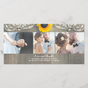 Rustic Wood Country Barn Sonnenblumenspitze Vielen Dankeskarte