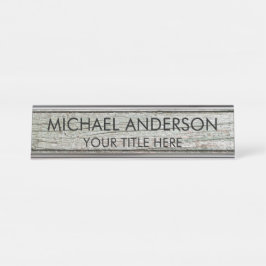 Rustic Wood Custom  Schreibtischnamensplakette