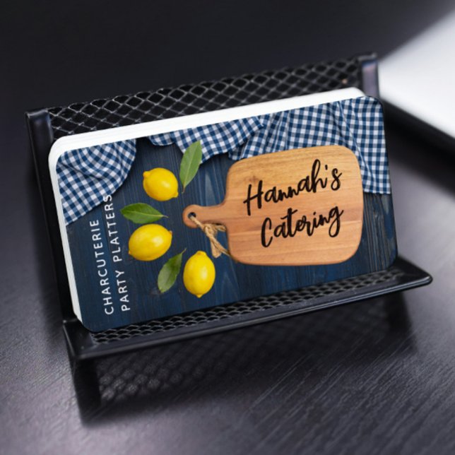 Rustic Wood Cutting Board Citrus Cooking Script Bu Visitenkarte (Von Creator hochgeladen)