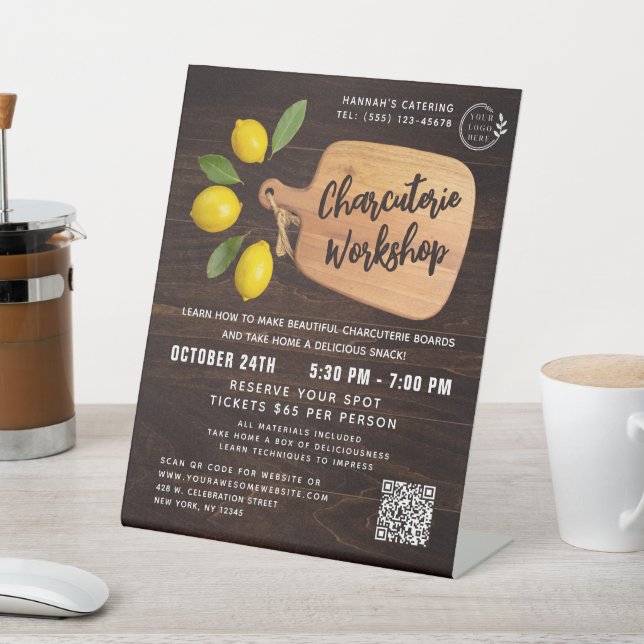 Rustic Wood Cutting Board Citrus Cooking Script Sockelschild (In SItu)