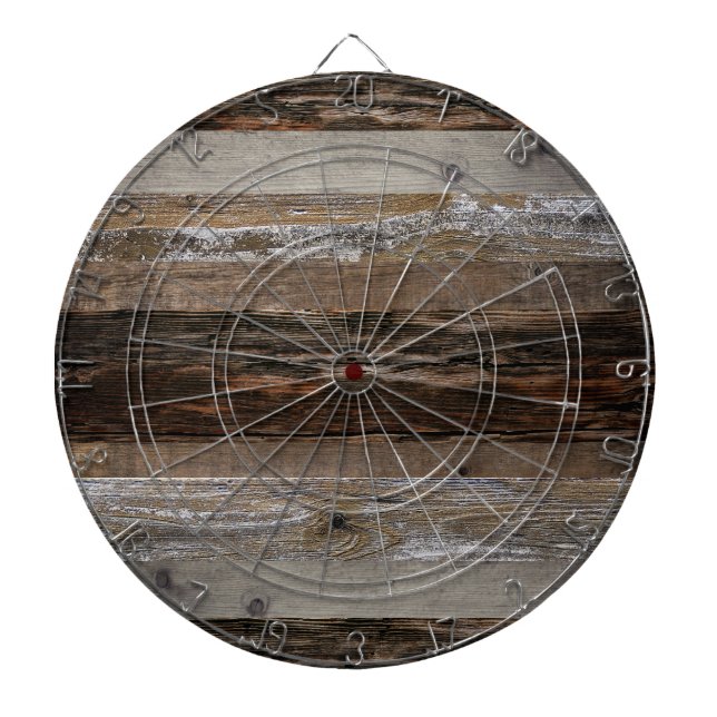 Rustic Wood Dart Board Dartscheibe (vorne)
