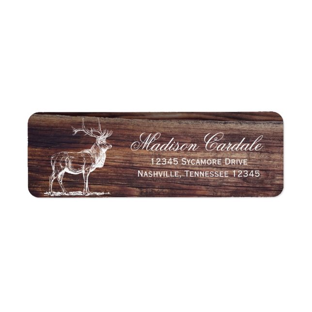 Rustic Wood Elk Wildlife Address Labels (Vorne)