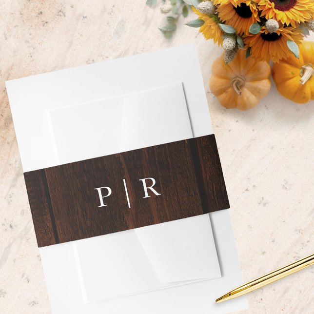 Rustic Wood Fall Green Wedding Einladungsbanderole (Von Creator hochgeladen)