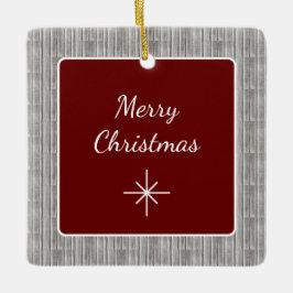 Rustic Wood Family Einfache Weihnachten Keramikornament