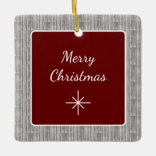 Rustic Wood Family Einfache Weihnachten Keramikornament