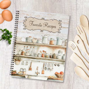 Rustic Wood Farmhouse Küche Familie Rezept Buch
