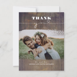Rustic Wood Foto Overlay Wedding Vielen Dank Dankeskarte
