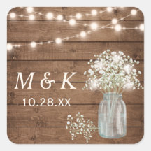 Rustic Wood Gipskraut Floral Wedgram