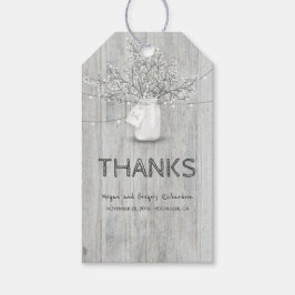 Rustic Wood Gipskraut Mason Jar Barn Wedding Geschenkanhänger