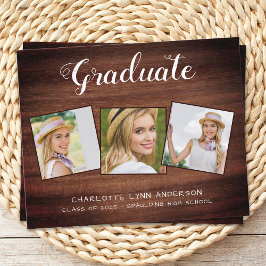 Rustic Wood Graduate 3 Foto Budget Abschluss