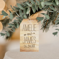 Rustic Wood Grain Monogram Gastgeschenk Hochzeit