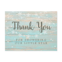 Rustic Wood Grain String Stars Vielen Dank