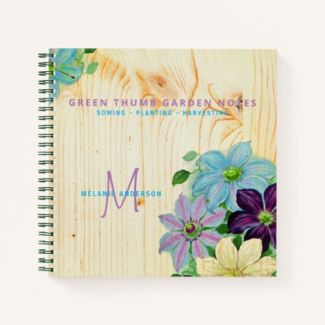 Rustic Wood Green Thumb Gardeners Journal Notizbuch (Vorderseite)