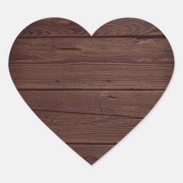 Rustic Wood Heart Umschlag Aufkleber