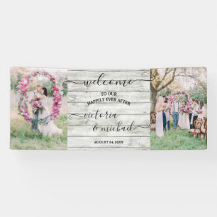 Rustic Wood Hochzeitsbild Foto Willkommen Banner