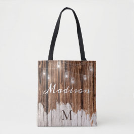 Rustic Wood Lanterns Bridesmaid Trendy Monogram