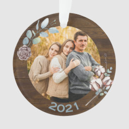 Rustic Wood Look Christmas Family Ornament