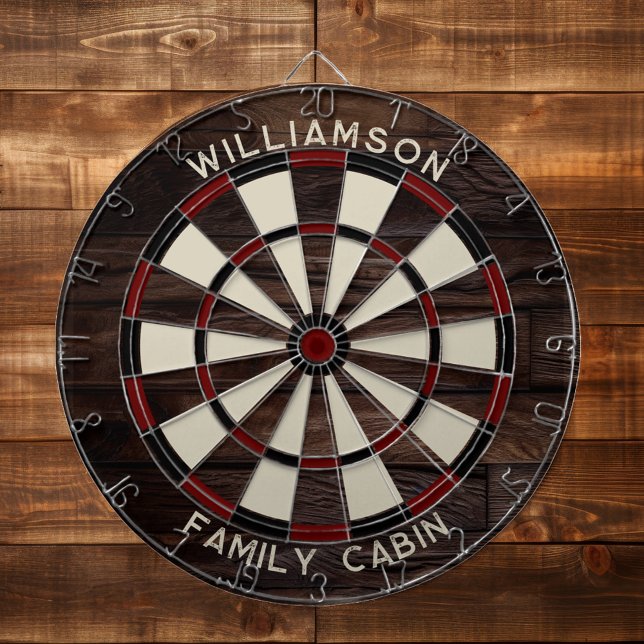 Rustic Wood Look Family Wiedersehen Dartscheibe (Rustic Family Custom Games Room Dartboard)