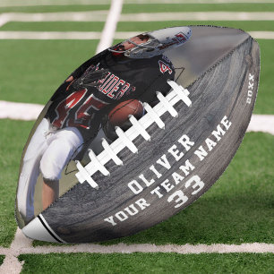 Rustic Wood Name Number Team Foto Football