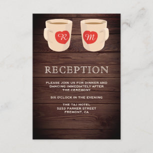 Rustic Wood Niedlich Coffee Mugs Empfang Begleitkarte