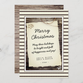 Rustic Wood Old Paper Script Frohe Weihnachten