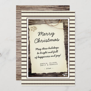 Rustic Wood Old Paper Script Frohe Weihnachten