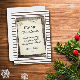 Rustic Wood Old Paper Script Frohe Weihnachten