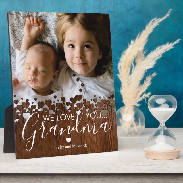 Rustic Wood Oma Foto Fotoplatte (Seite)