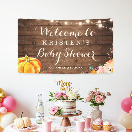 Rustic Wood Pumpkin Floral Herbst Babydusche Banner