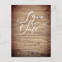 Rustic Wood QR Code Skript Hochzeit speichern Sie