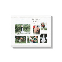 Rustic Wood Script Wedding Collage 6 Fotos