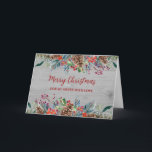 Rustic Wood Sister Frohe Weihnachten Karte<br><div class="desc">Frohe Weihnachten für Schwesterkarte mit rustikalem Holzmuster und Aquarellwald.</div>