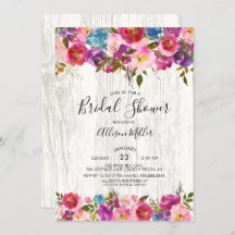 Rustic Wood Spring Blumendusche Einladung