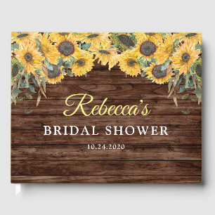 Rustic Wood Sunflower Brautparty Guest Books Gästebuch
